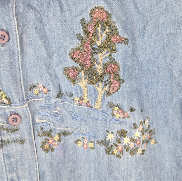 Vintage Northern Reflections cottage fairy grandma core button up shirt womans S - Picture 4 of 6